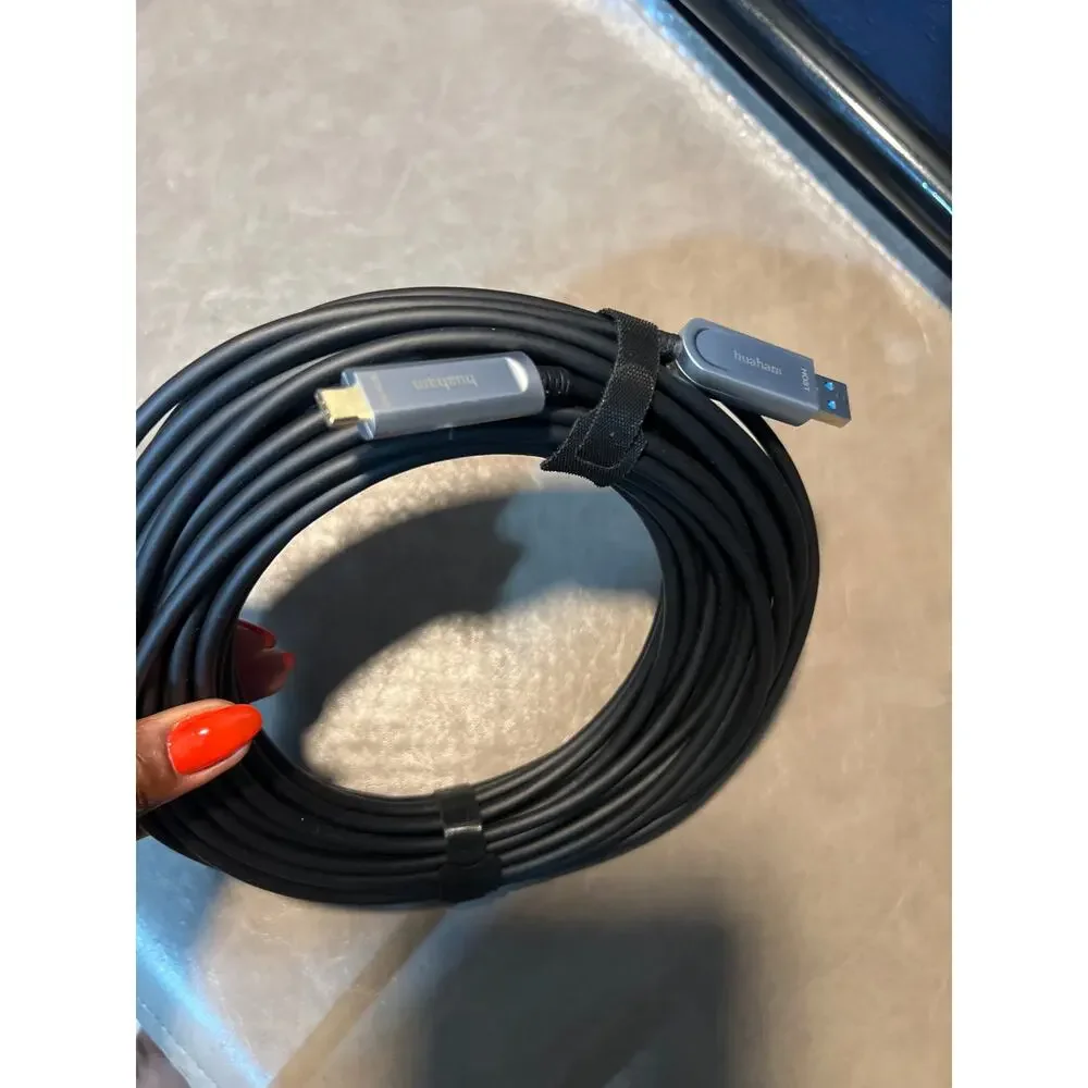 Huaham USB A To C Fiber Optic Cable 50FT, 10Gbps Active USB 3.2 Gen2 Cable With